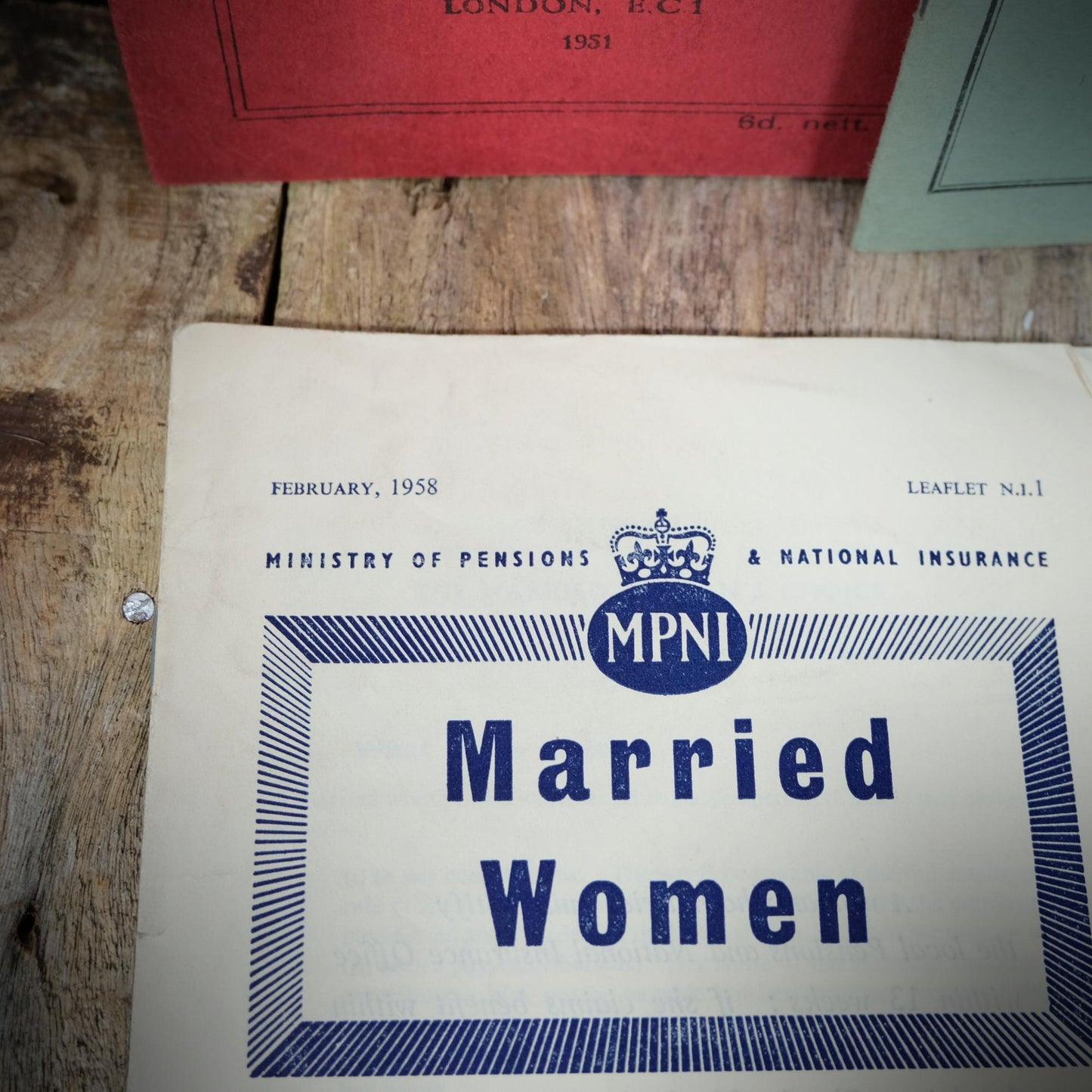 1950's Ephemera, Ministry of Pensions, Maternity Benefits, Birth Control Booklets, Social History