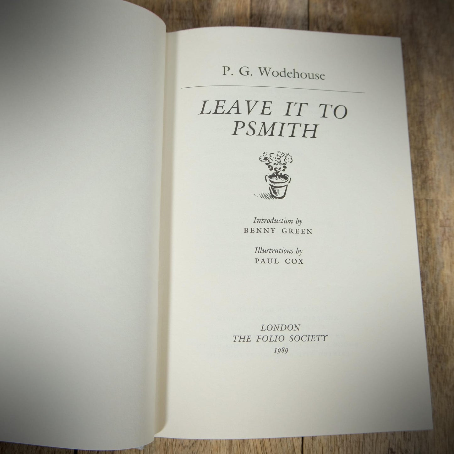 Leave it to Psmith, P.G. Wodehouse Folio Hardcover 1989