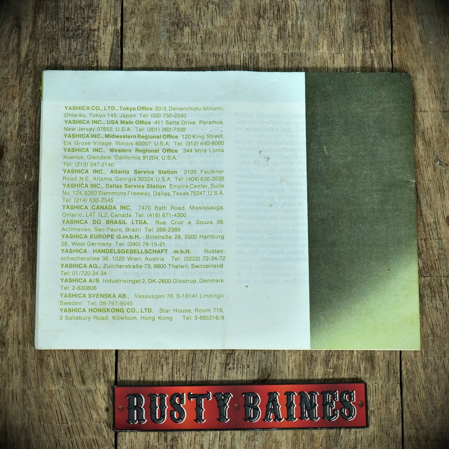 Vintage Camera Instruction Booklet, Yashica Auto-Focus 35mm