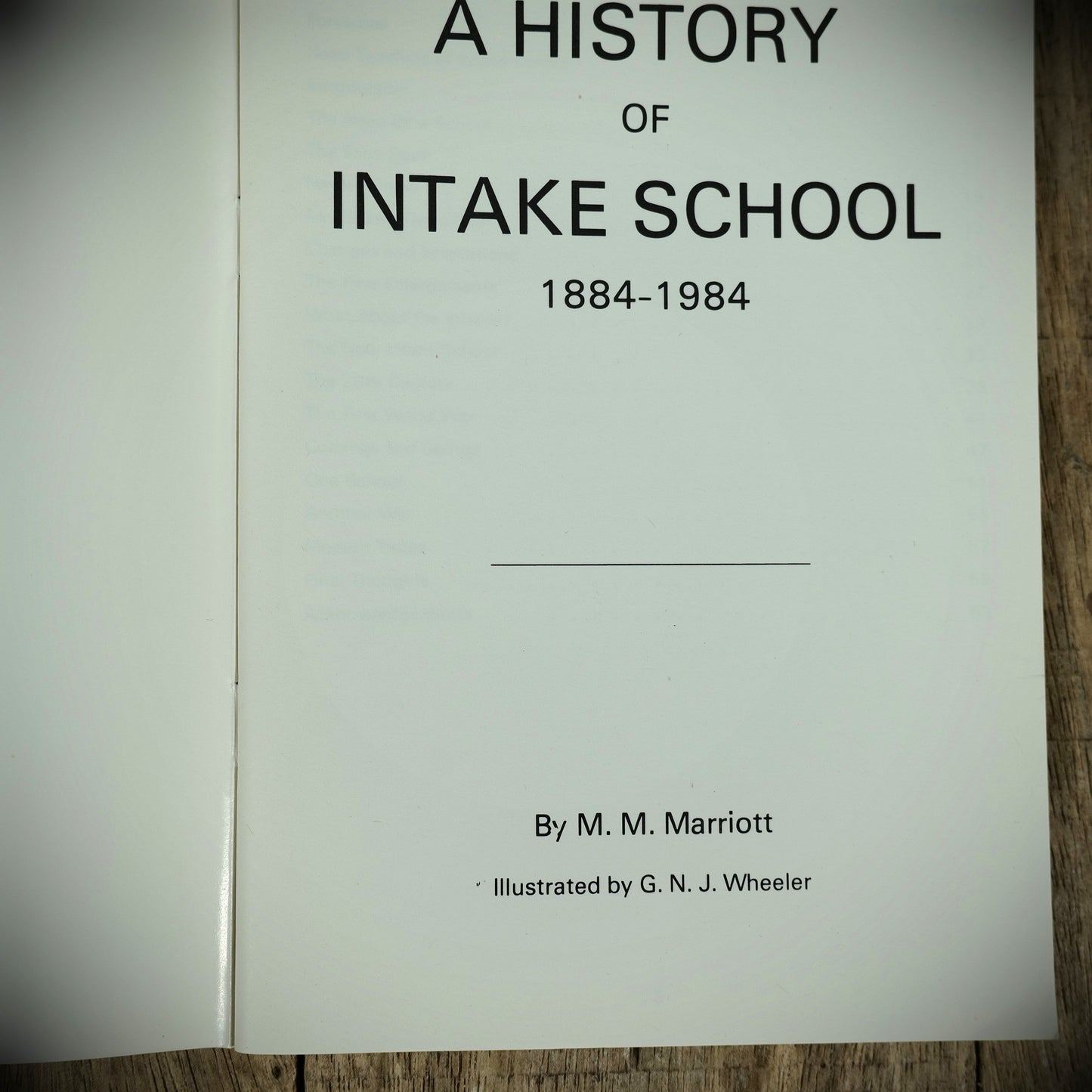 Sheffield Intake School Centenary Year 1984, M M Marriott, Booklet