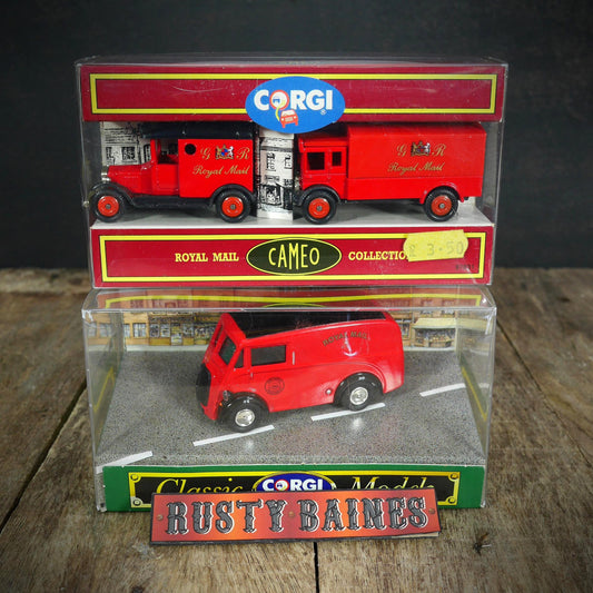 Corgi Royal Mail Diecasts in Boxes, Cameo Vintage Vans & Morris J