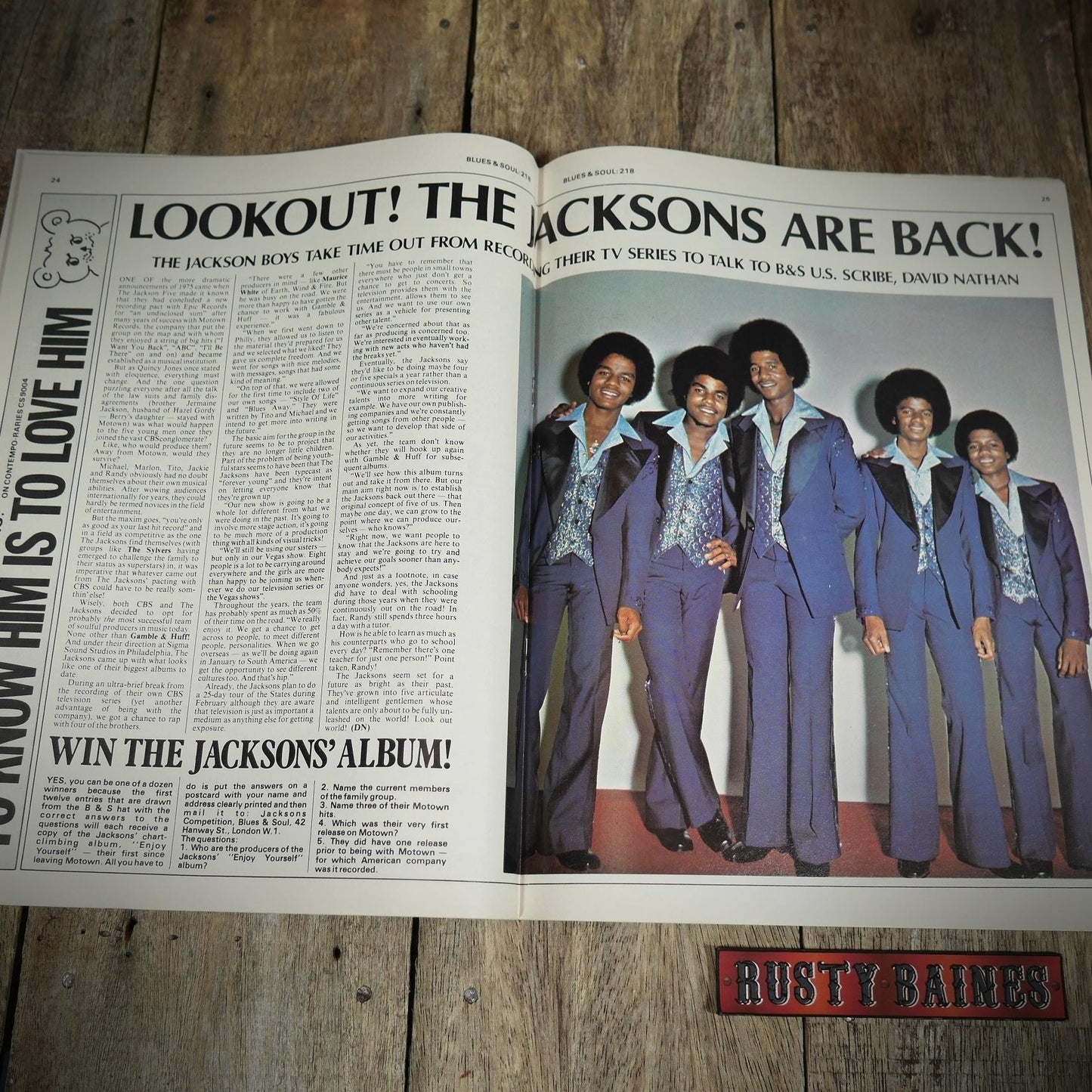 Vintage Magazine Back Issue, Blue & Soul #218 February 1977, Thelma Houston, Norman Whitfield, Linda & Funky Boys, Blackbyrds