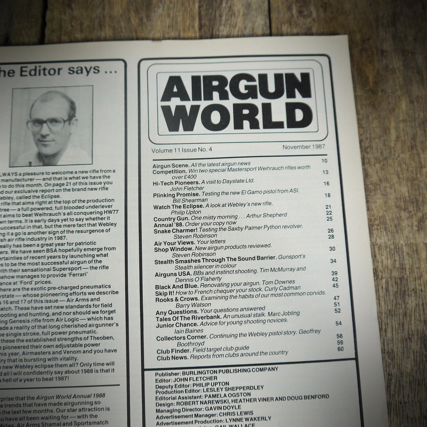 Airgun World November 1987, Saxby Palmer Python