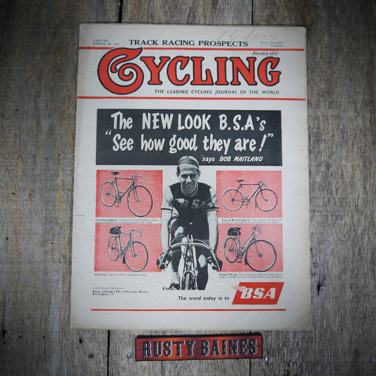 Cycling, Vintage Magazine February 18th 1954, BSA Cover