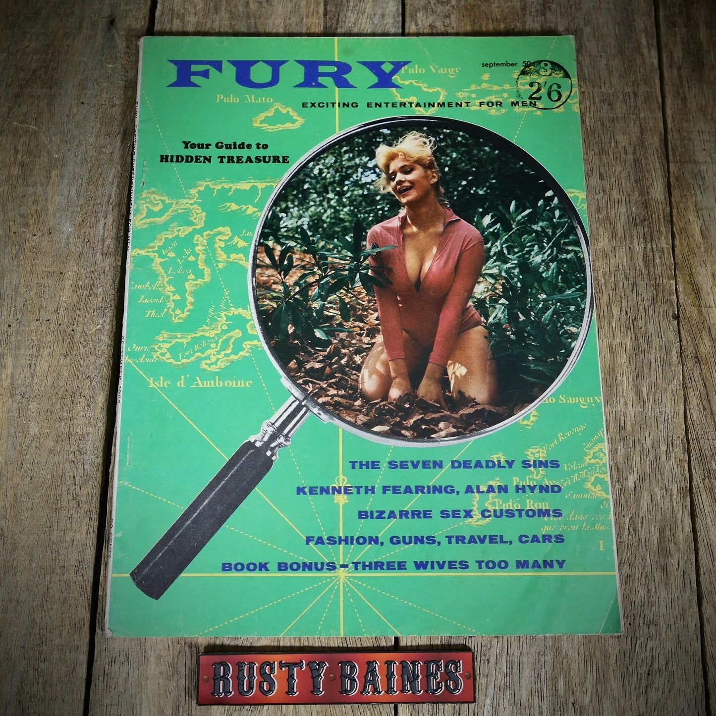 Back Issue Magazine, Fury, Men's Pulp, U.S. Vintage Glamour/Pin-Up/Stories, September 1962