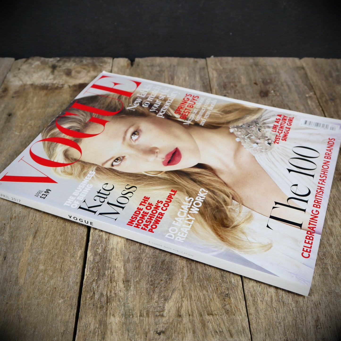 Vogue Magazine UK Back Issue, April 2017 Kate Moss