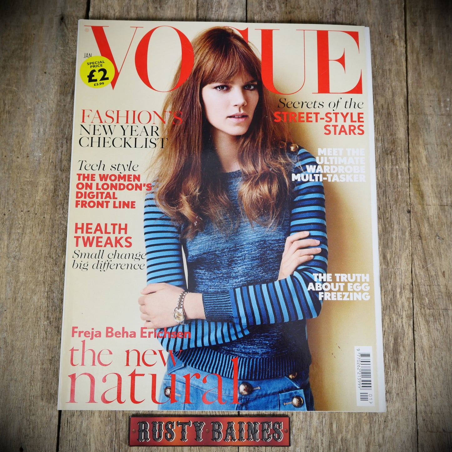 Vogue Magazine UK Back Issue, January 2015 Freja Beha Erichsen