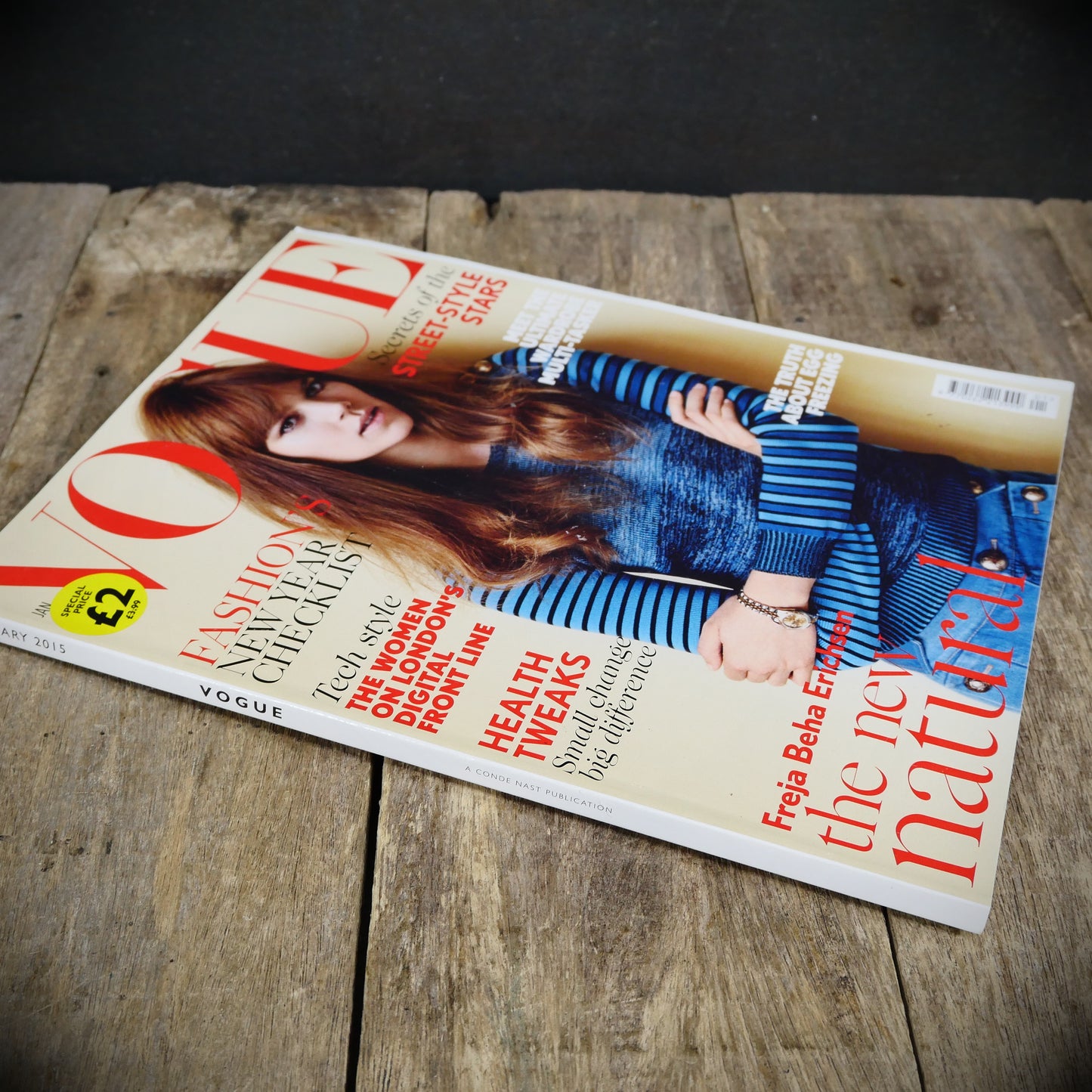 Vogue Magazine UK Back Issue, January 2015 Freja Beha Erichsen