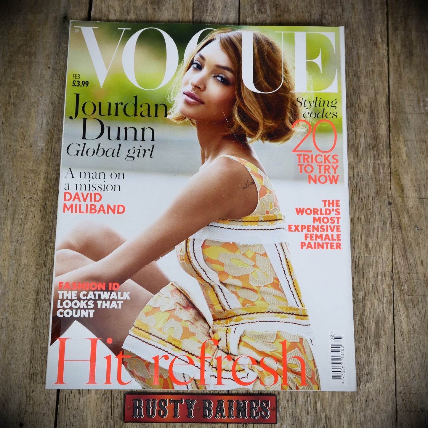 Vogue Magazine UK Back Issue, February 2015 Jourdan Dunn