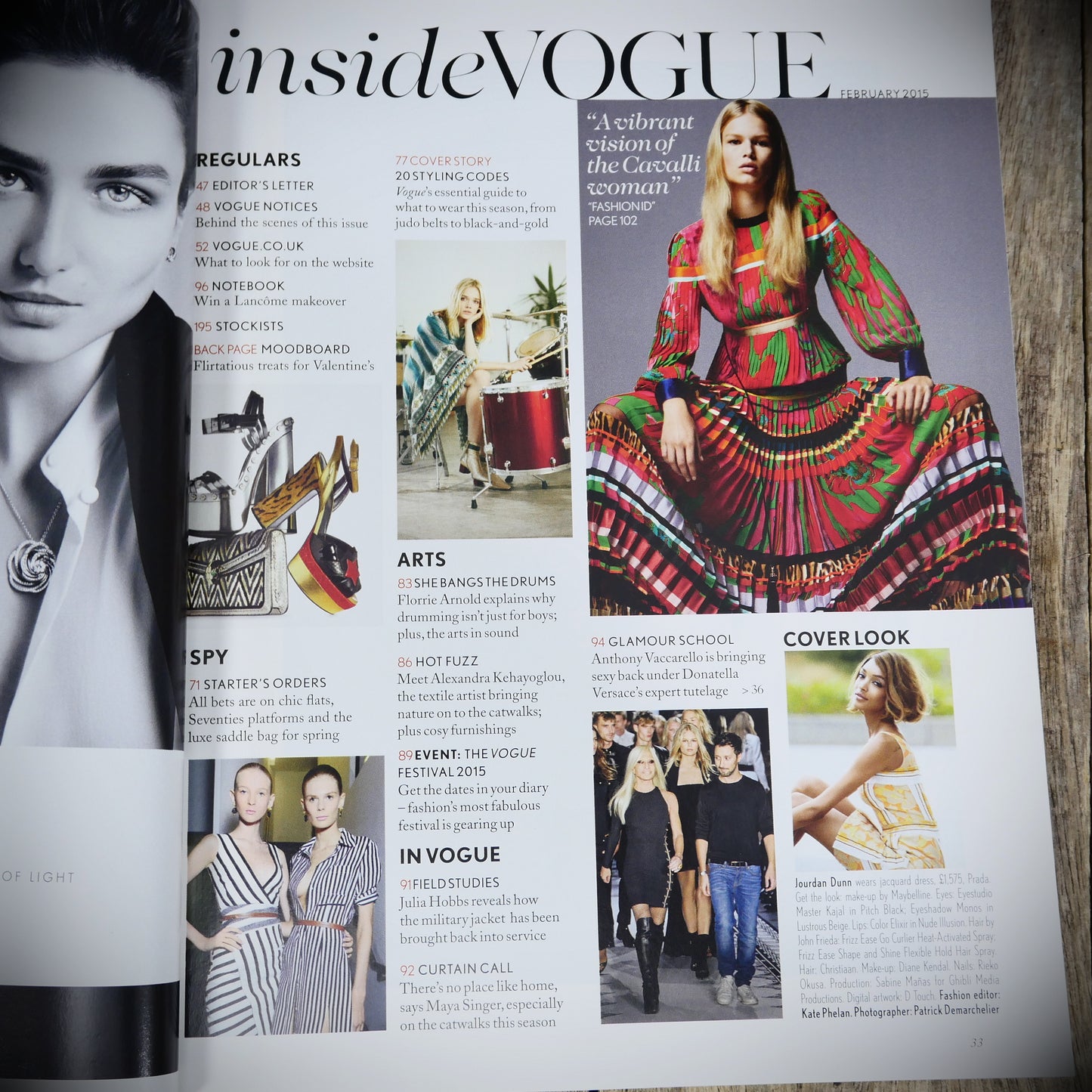 Vogue Magazine UK Back Issue, February 2015 Jourdan Dunn