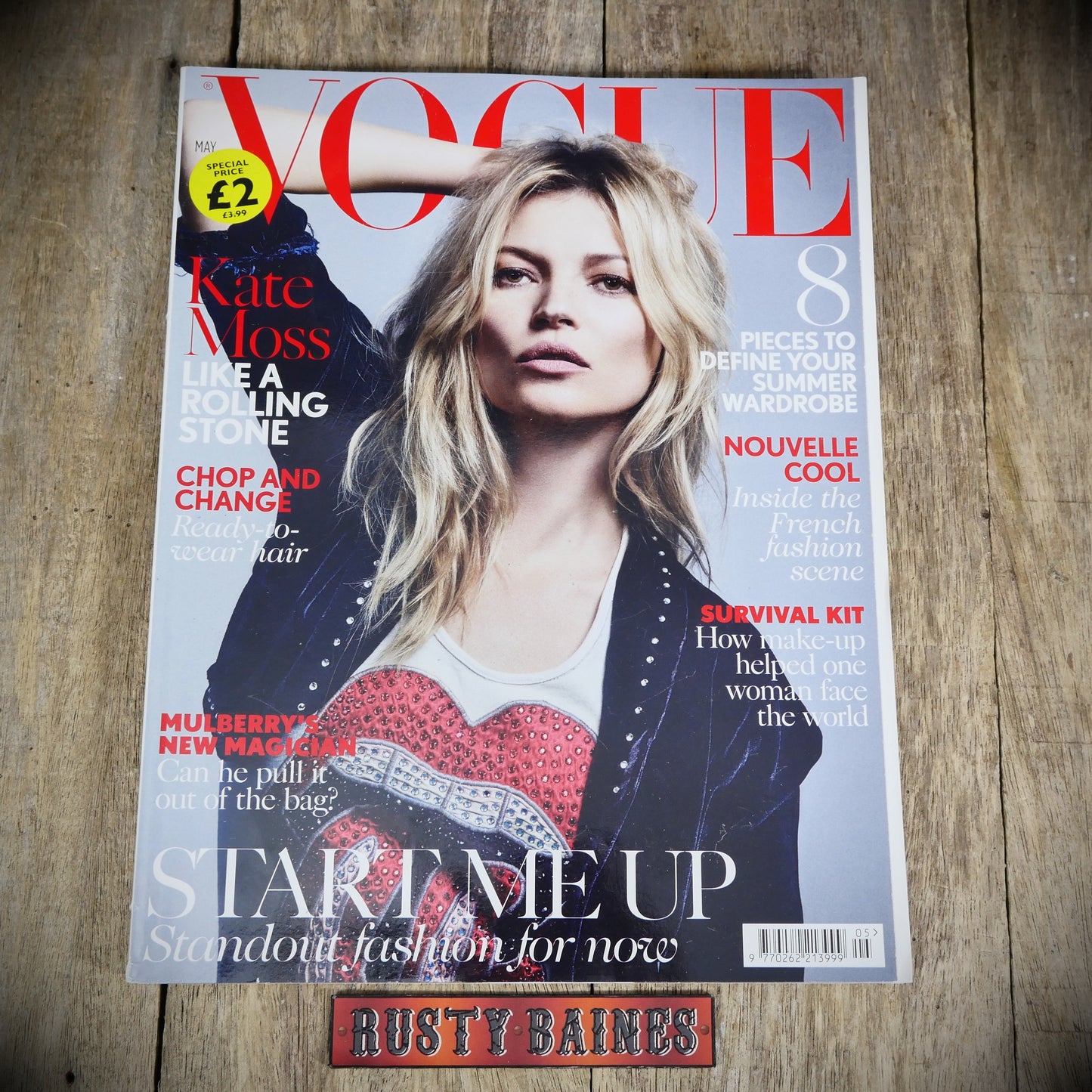 Vogue Magazine UK Back Issue, May 2016 Kate Moss