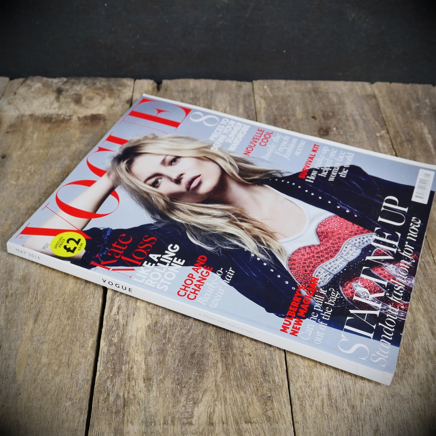 Vogue Magazine UK Back Issue, May 2016 Kate Moss