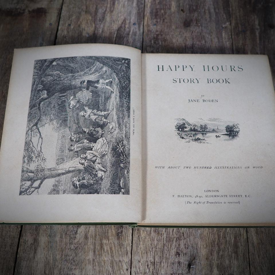 Happy Hours Story Book, Late Victorian Children's Hardcover, Undated