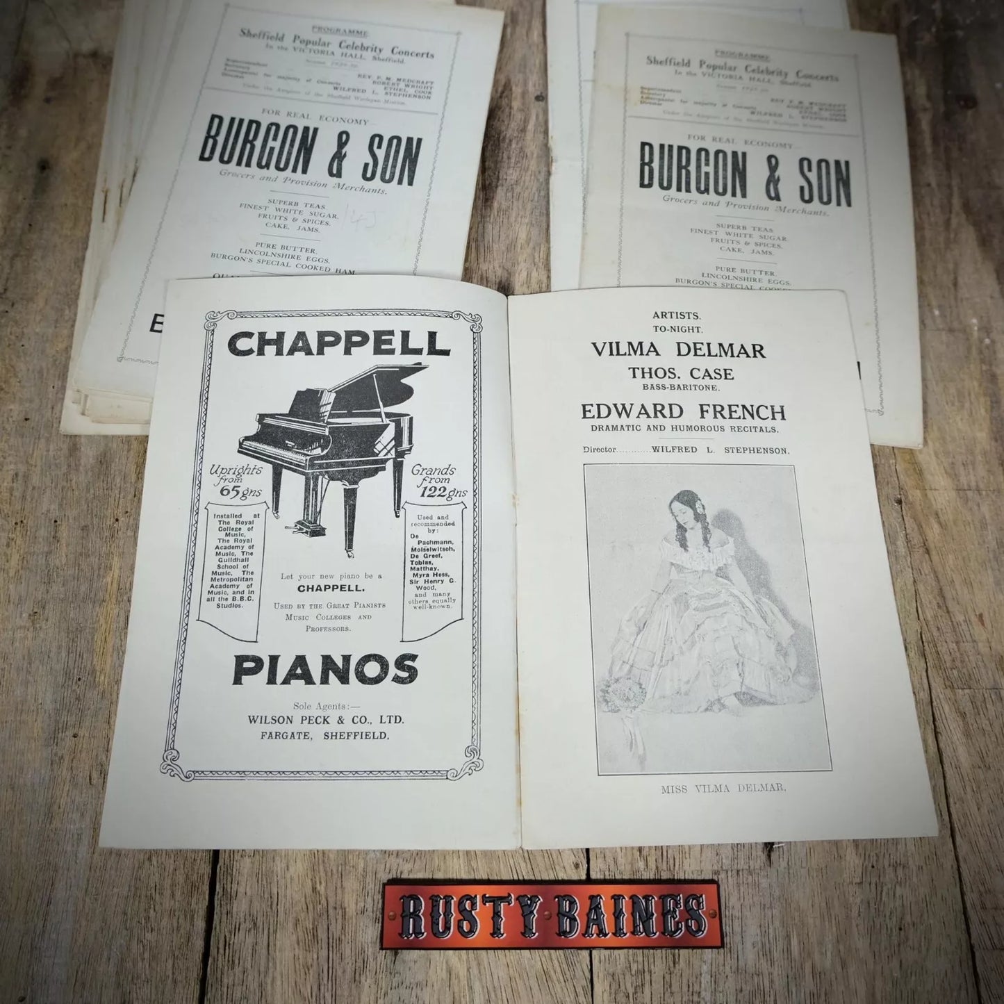 Bundle of Sheffield Victoria Hall Concert Programmes x13, 1929-30