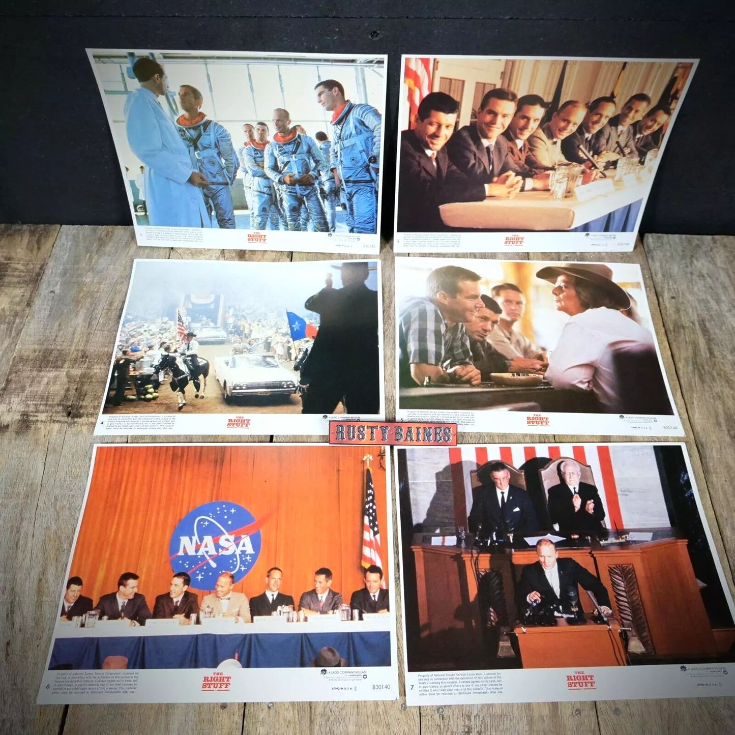 Lobby Card x6, The Right Stuff, Dennis Quaid, Sam Shepard