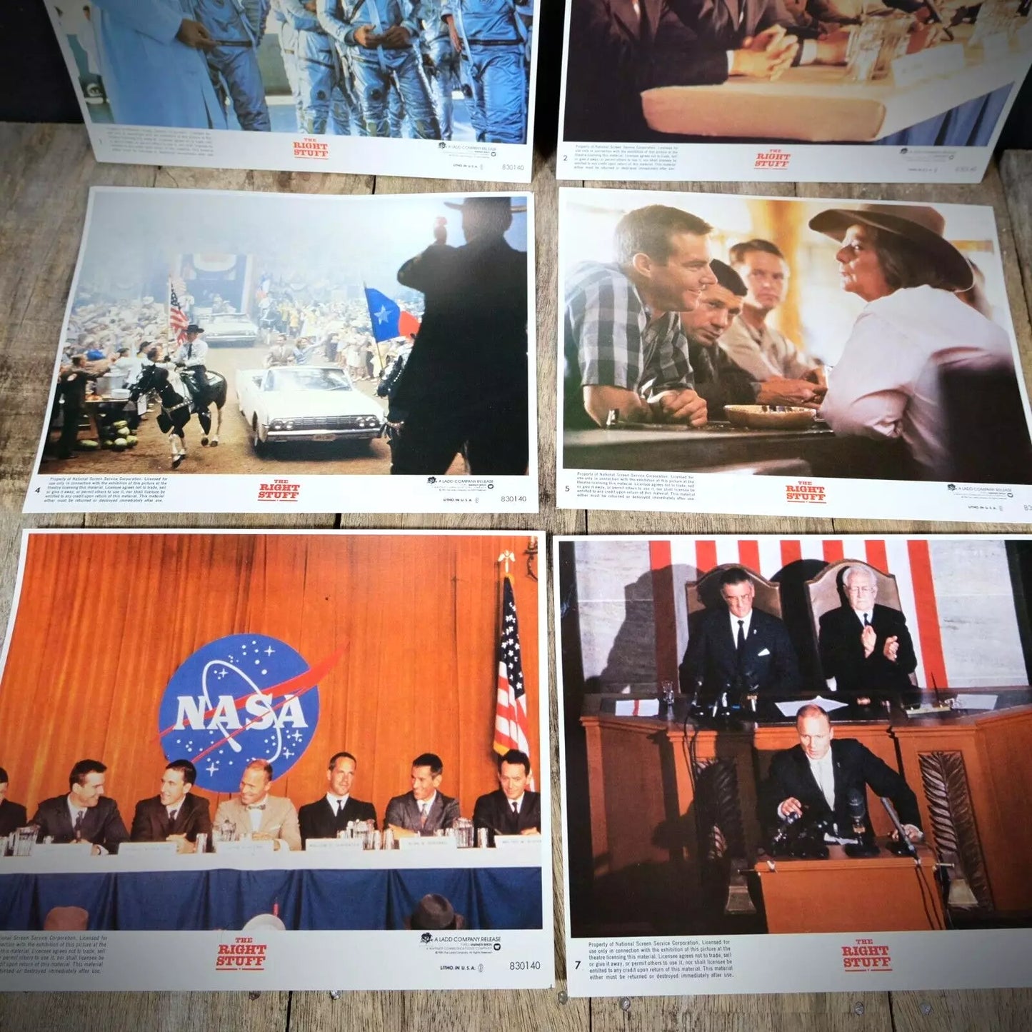 Lobby Card x6, The Right Stuff, Dennis Quaid, Sam Shepard