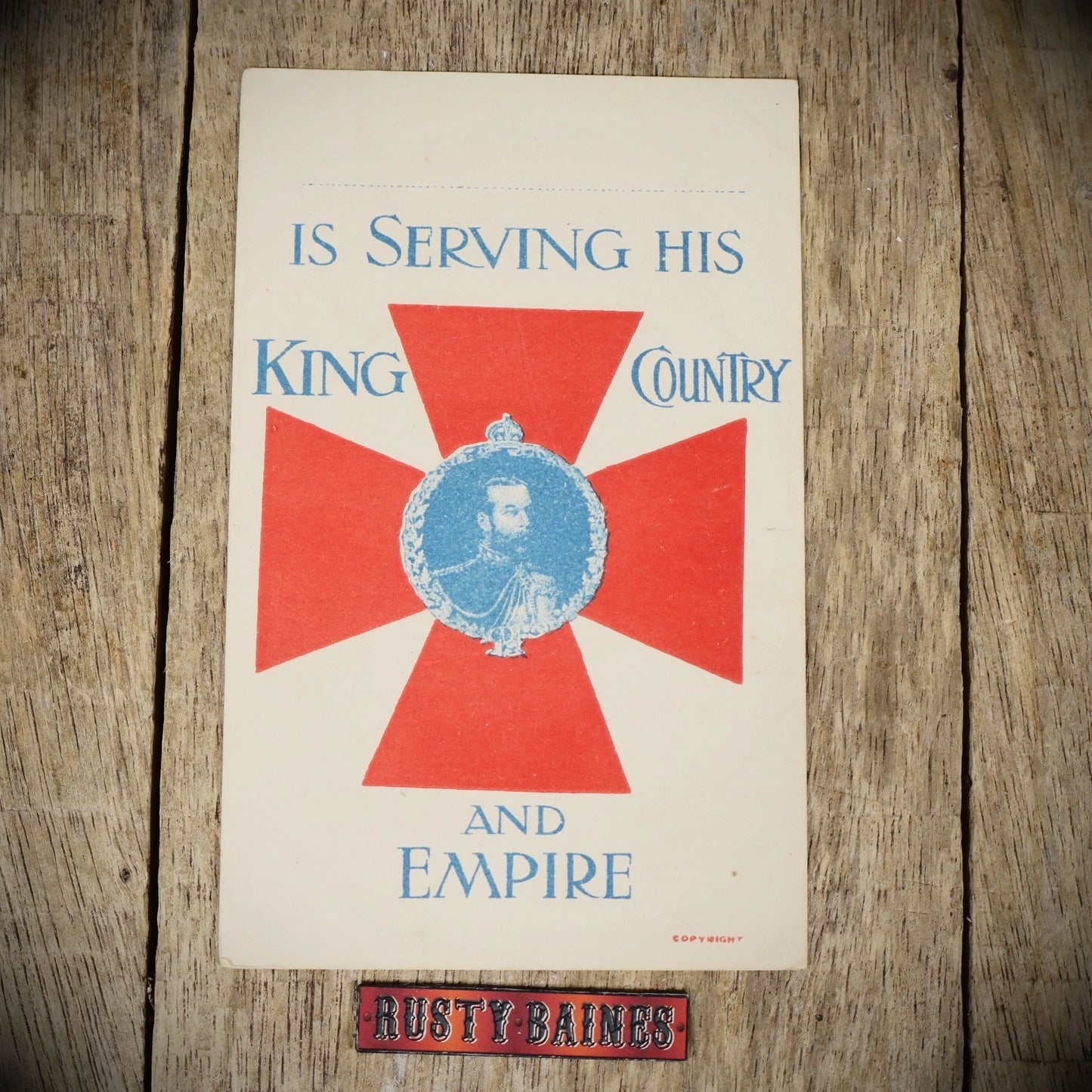 Postcard Plain Back Serving King Country Empire Patriotic King George