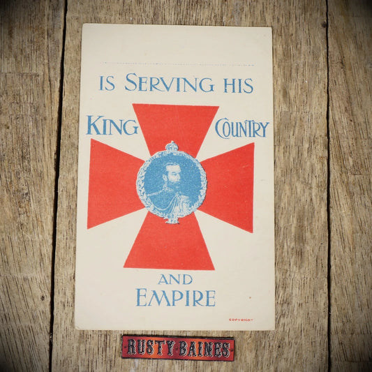 Postcard Plain Back Serving King Country Empire Patriotic King George