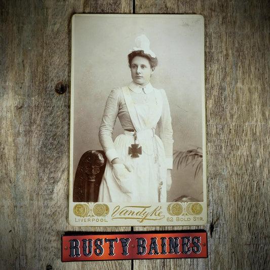 Cabinet Card Victorian Photo, Portrait of Nurse, Vandyke, Liverpool