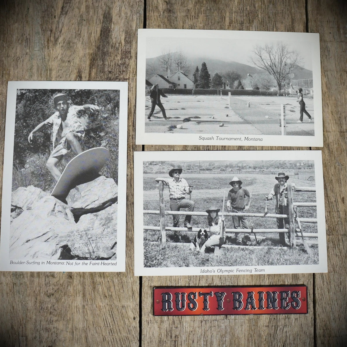 Postcard, Montana USA Sports Boulder Surfing, Squash, Fence Building