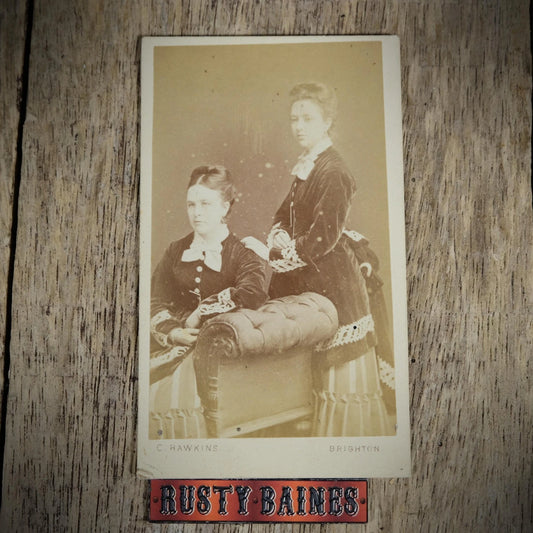 Carte de Visite (CDV) Portrait of Victorian Young Women Twin Sisters?, C Hawkins, Brighton