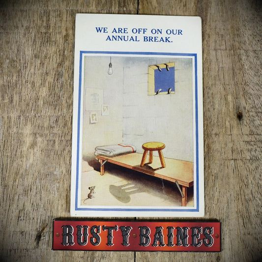 Postcard, Comic, Off on Our Annual Prison Break, Holiday