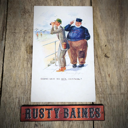 Postcard, Comic, Fred Spurgin, Voyeur Binoculars Man, Bathing Beauties