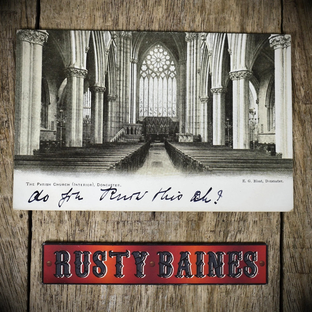 Postcard, Doncaster Parish Church Interior 1904, Printed
