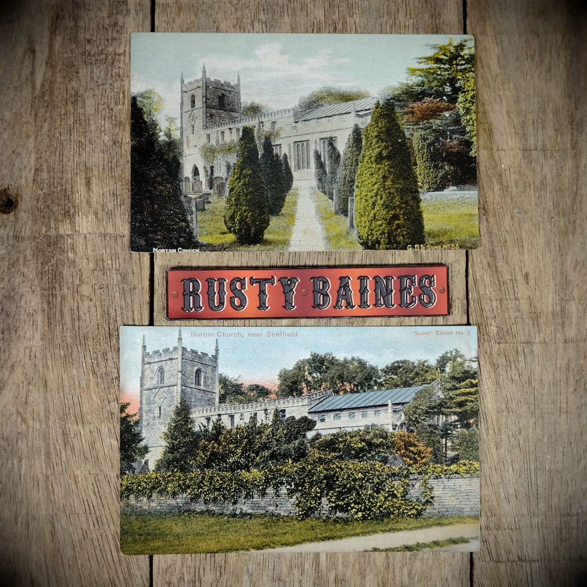 Postcard x2 Sheffield, Norton Church, Printed