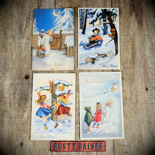 Bundle of Antique Postcards, Italian Children's Christmas Buon Natale