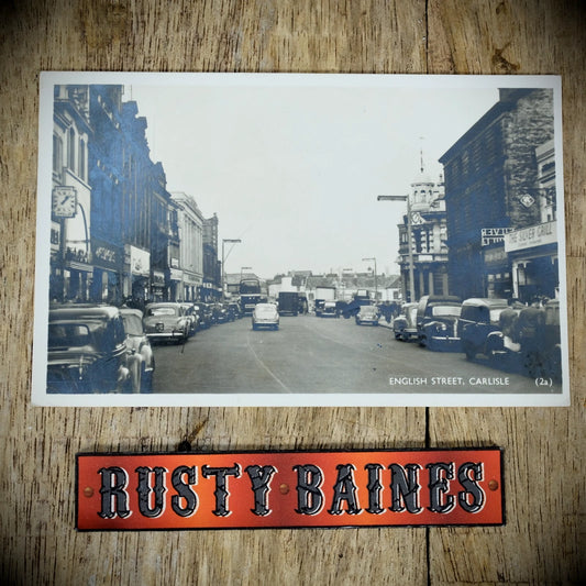 Postcard, Carlisle English Street, 1950's Classic Cars, Shops, RP
