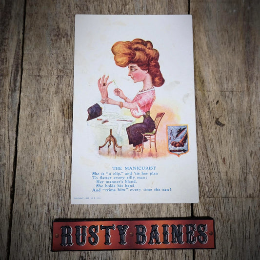 Postcard, Comic, The Manicurist Nail Technician