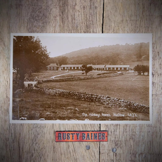 Vintage Postcard, Gt Hucklow Holiday Homes Wooden Chalets, Real Photo