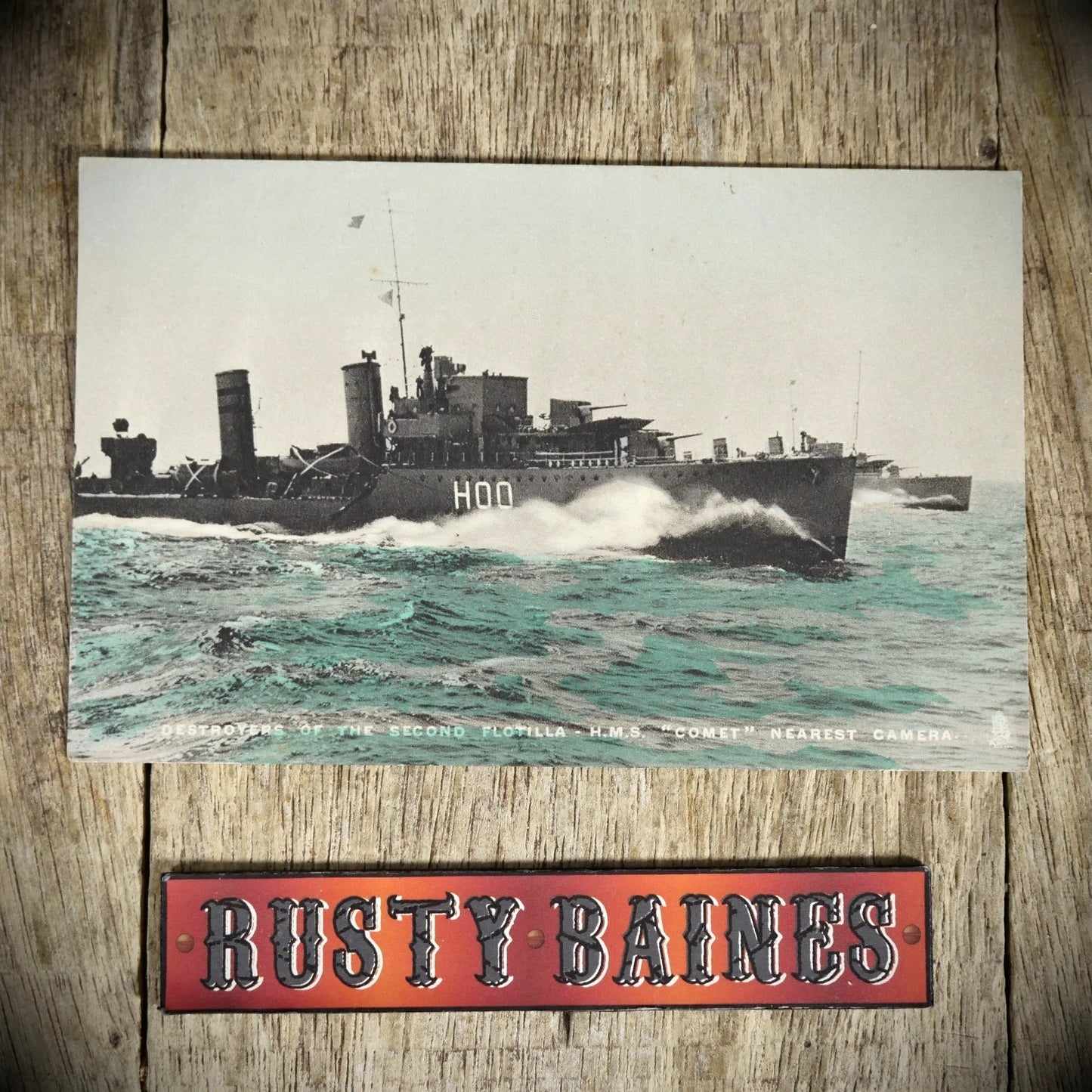 Postcard, British Warships Destroyers, HMS Comet, Printed