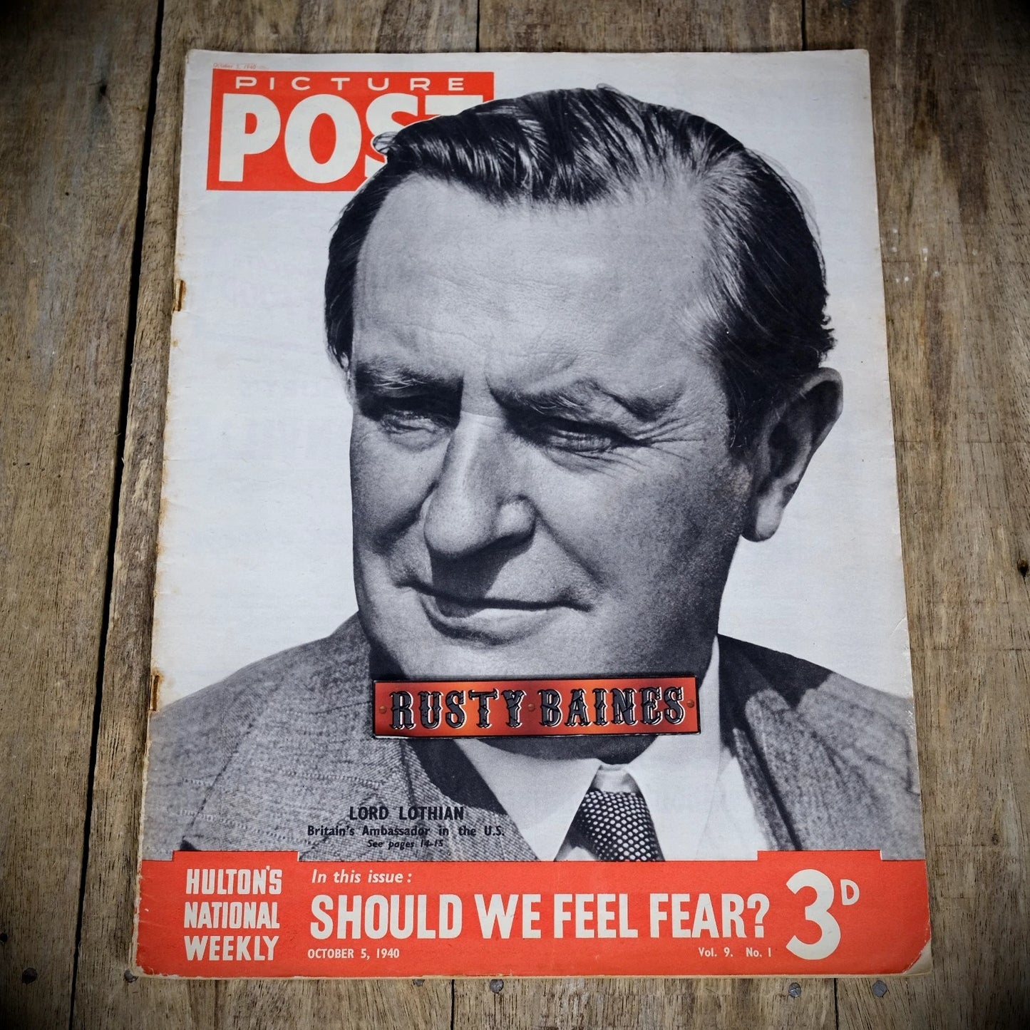 Picture Post WW2 Issue October 5th 1940 Lord Lothian, Ballet, War Diary