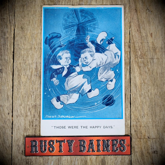 Postcard, Comic, Fred Spurgin, E J Hey, Fight Punch-Up Children