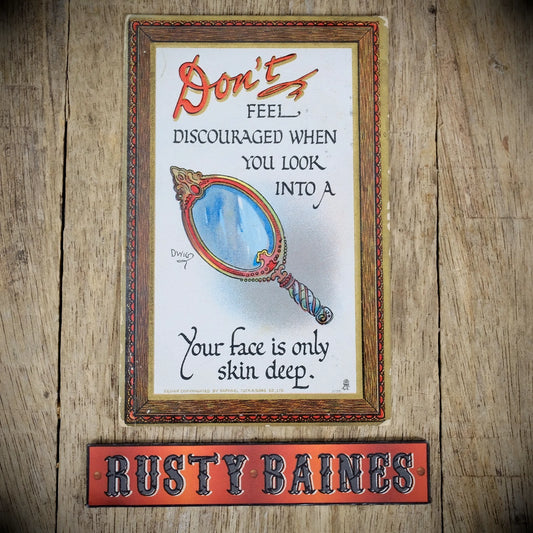 Postcard, Comic, Tuck Chromo, Hand Mirror, Face is Skin Deep