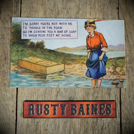 Postcard, Comic/Greetings, Sun Soap, Girl Paddling in the Water