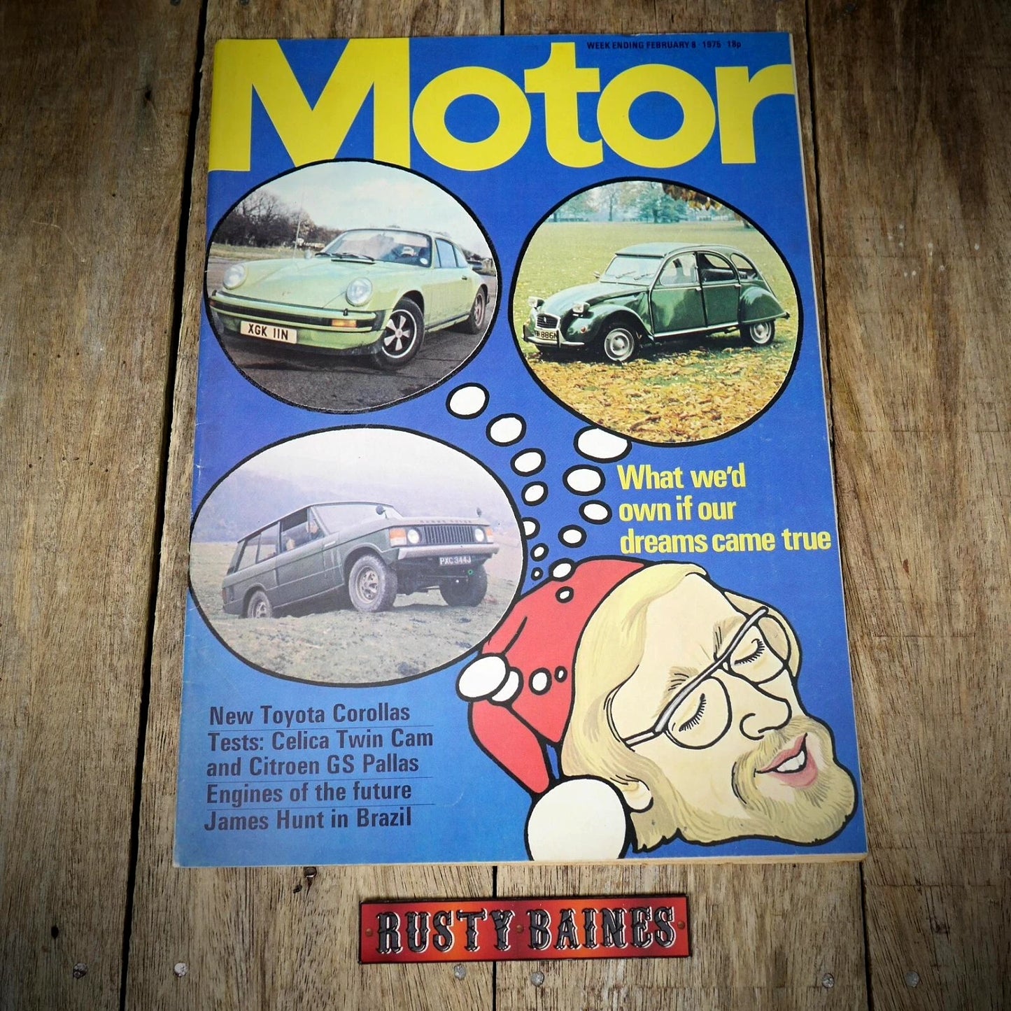 Back Issue Magazine Motor February 8 1975 Toyota Celica GT, Citroen GS Pallas