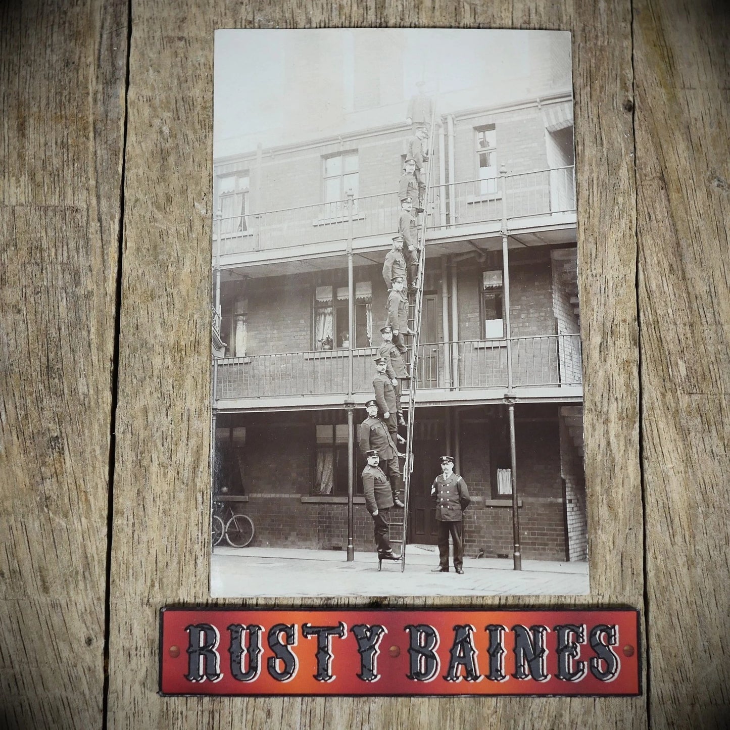 Postcard, Sheffield Fire Brigade Training, Ladders, Real Photo