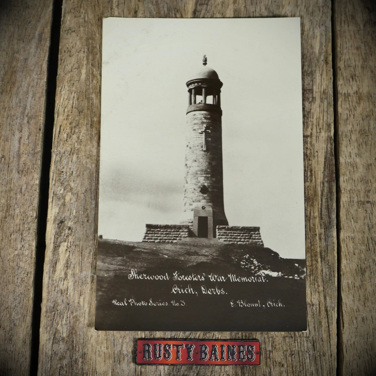 Postcard, Sherwood Foresters War Memorial, Crich, Real Photo