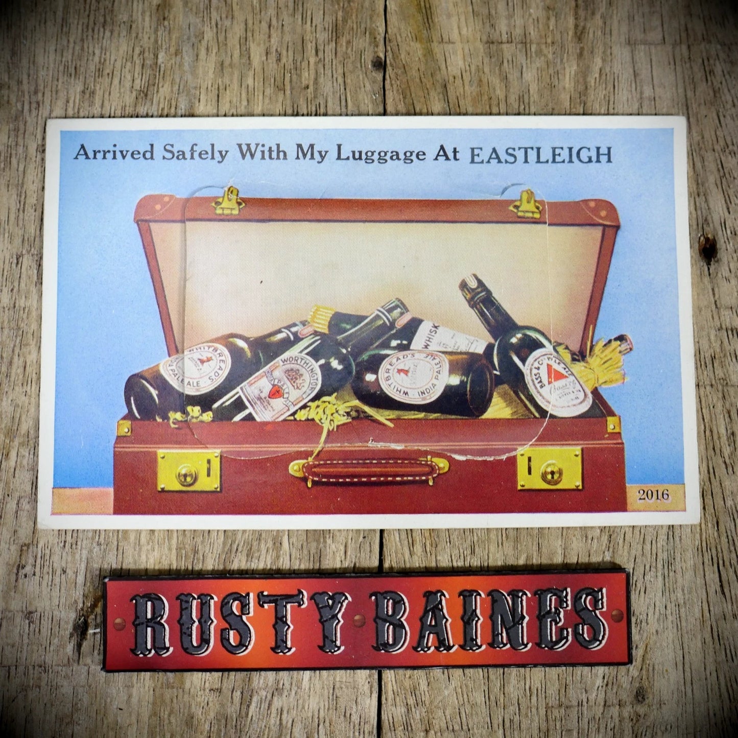 Postcard, Comic, Novelty Pull-Out, Suitcase Beer Eastleigh, Printed