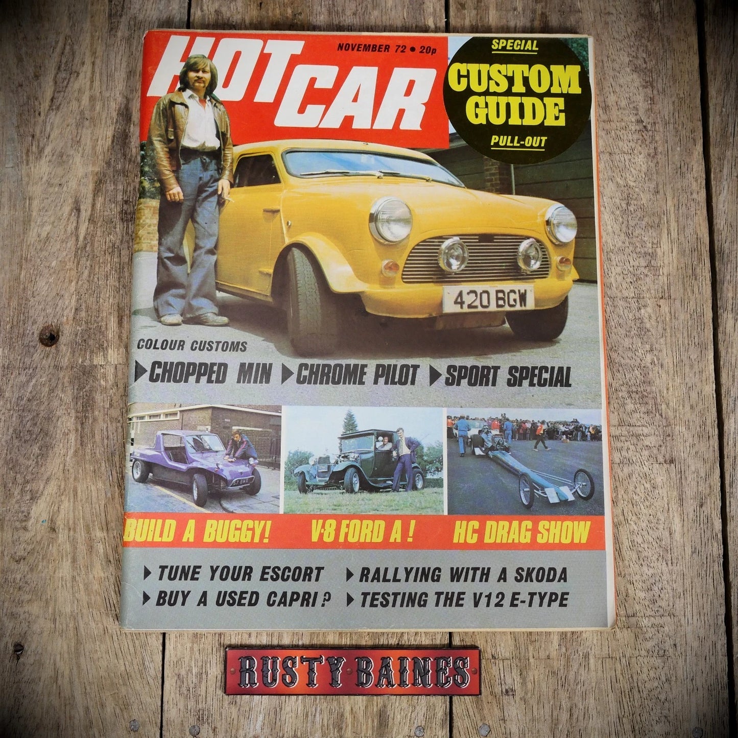 Vintage Hot Car Custom Magazine November 1972, Mk1 Ford Capri