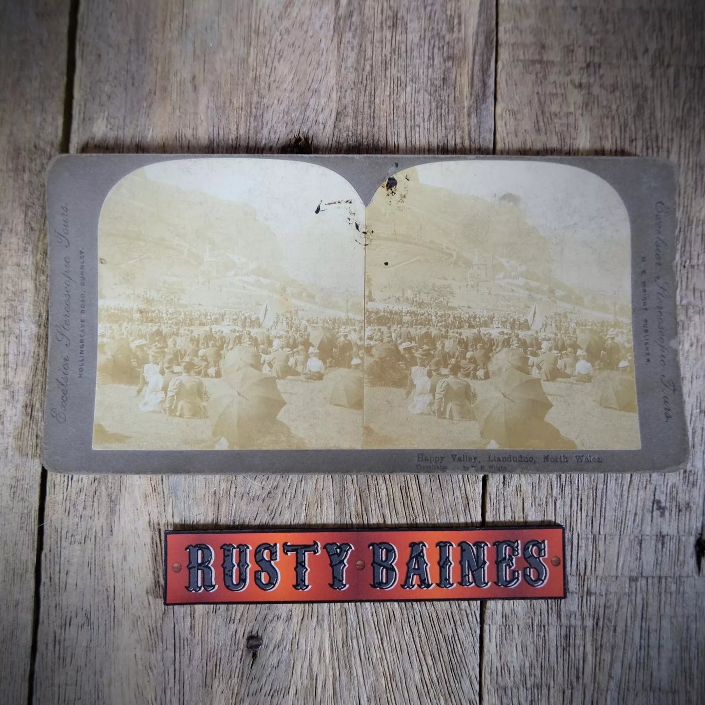 Stereoview Card Wales, Happy Valley Llandudno