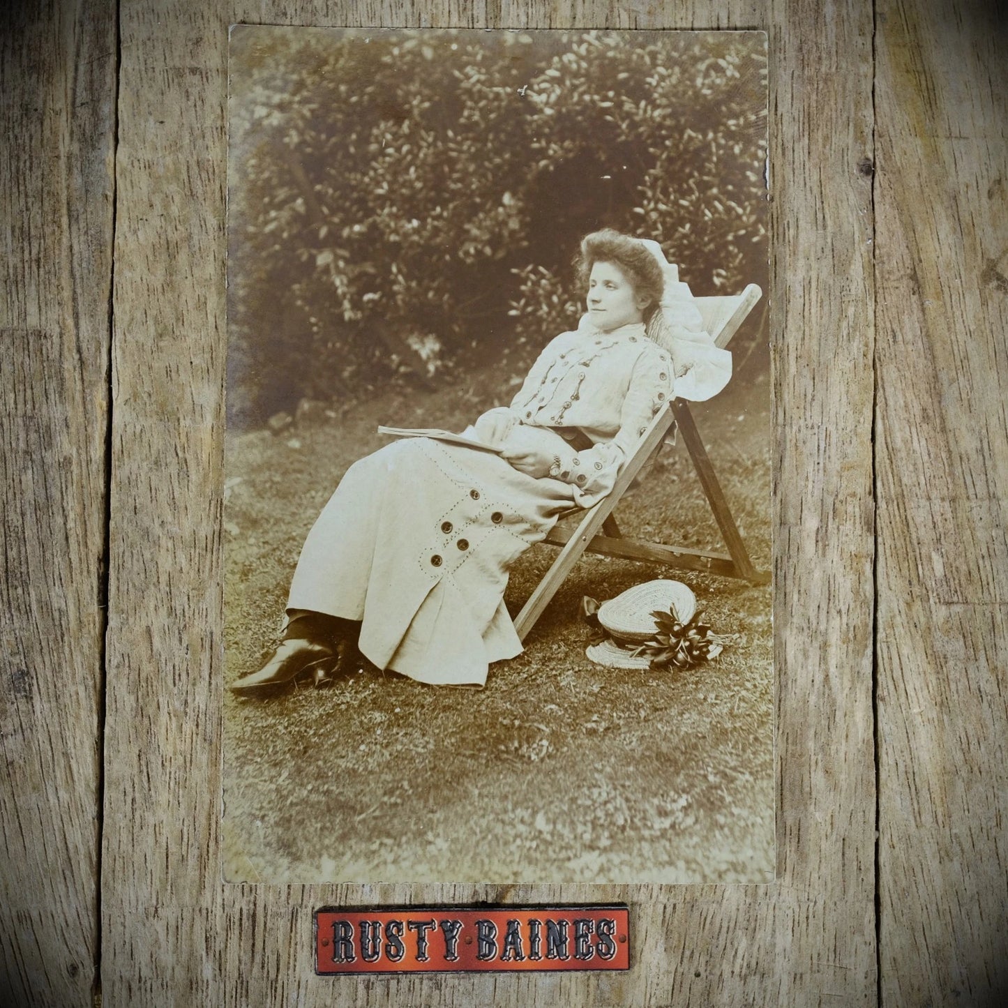 Postcard, Portrait of Edwardian Lady Relaxing, Magazine, Real Photo