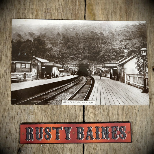 Postcard, Grindleford Railway Station Nr Hathersage Loca-Vu Real Photo