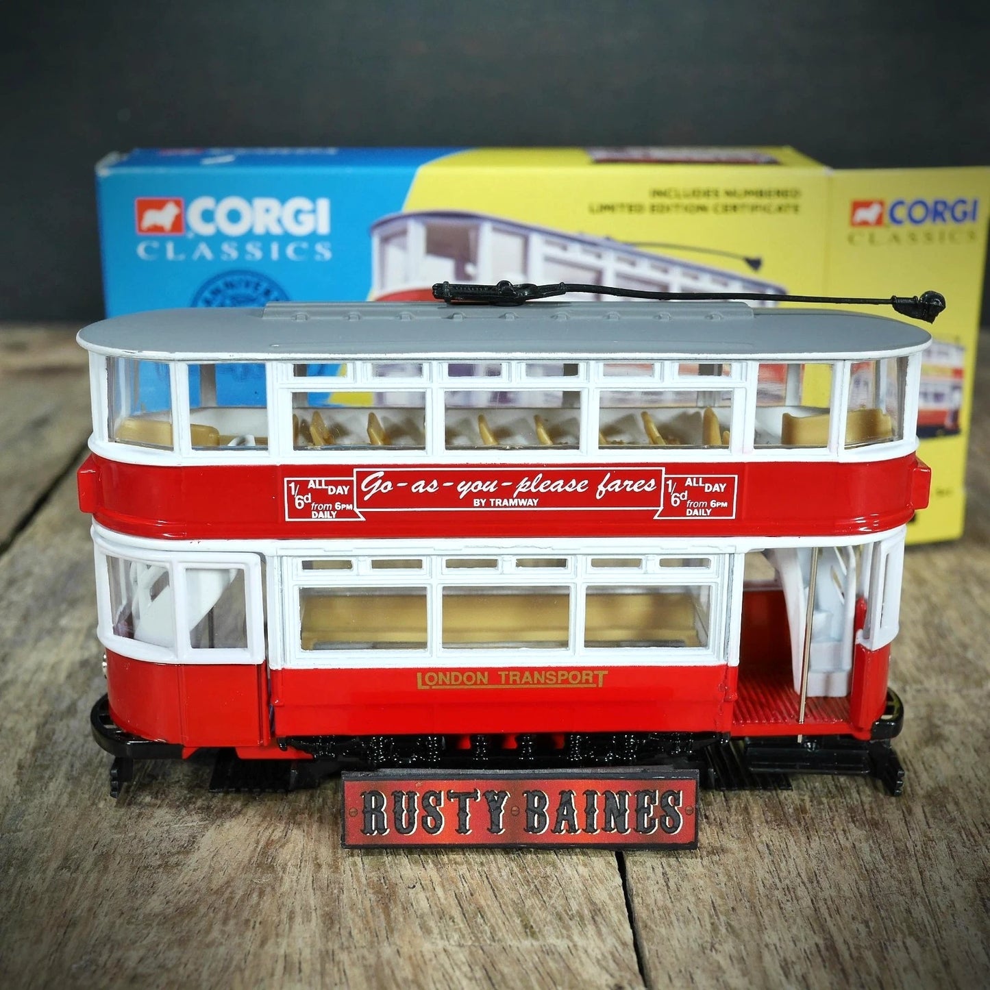 Corgi Fully Closed Tram, London Transport, Boxed, Palm Toffee Livery