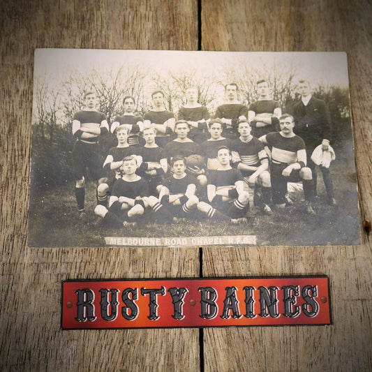 Postcard, Melbourne Road Chapel R.F.C. Rugby Team, Real Photo