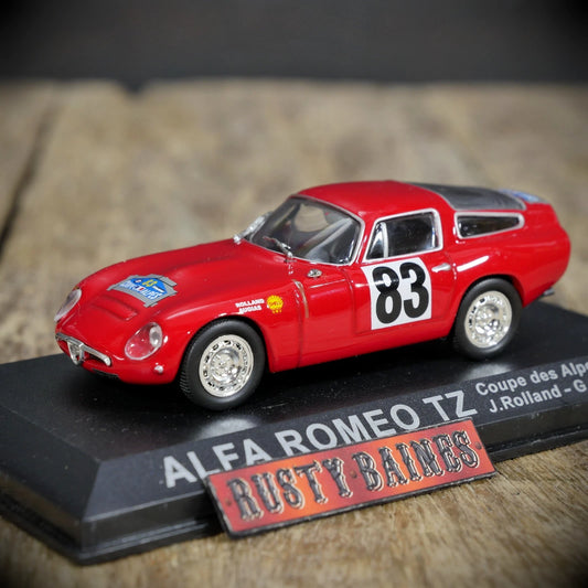 Alfa Romeo TZ Coupe des Alpes 1964 Rally Car in Display Case, IXO/DeAgostini