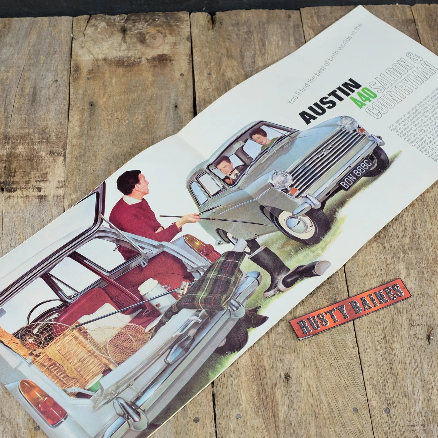 Original Car Brochure, Austin A40 Saloon & Countryman, Poster Style #2290